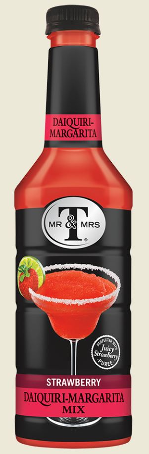 Mr & Mrs T Strawberry Daiquiri Margarita Mix, 1 Liter -- 6 Per Case