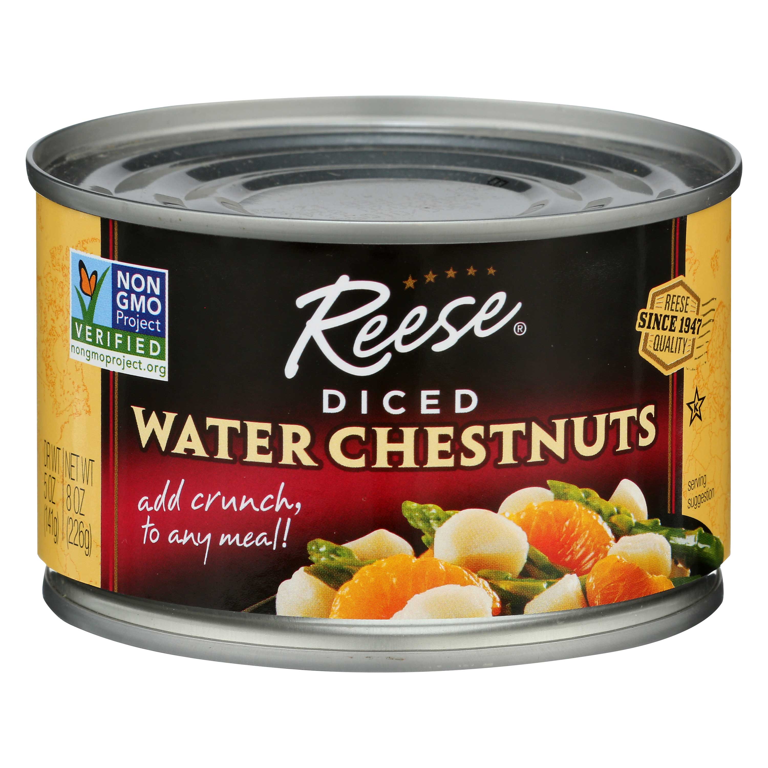 Reese Diced Water Chestnut, 8 Ounce -- 24 per case.