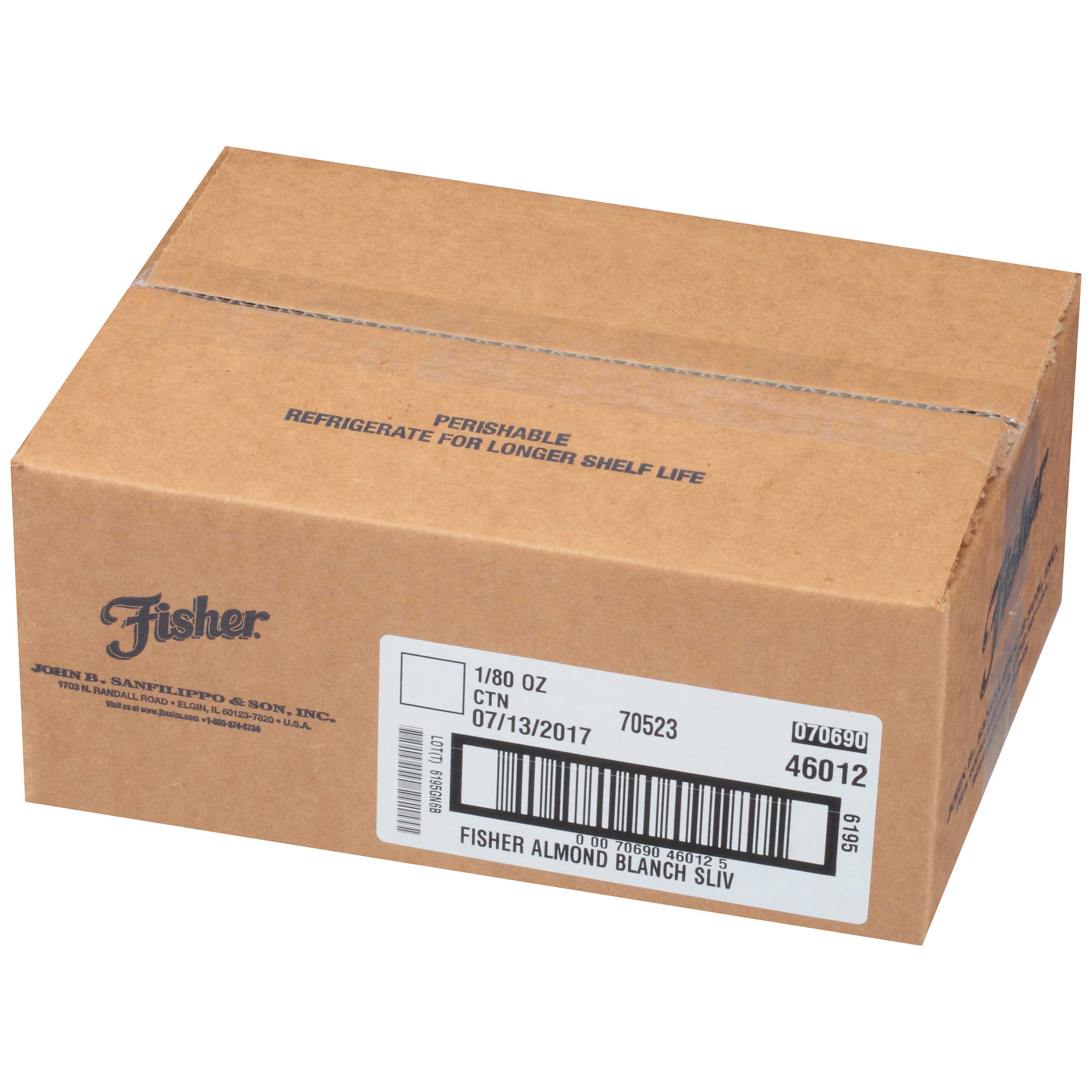 Fisher Chefs Naturals Blanched Slivered Almond Nut, Bulk, 5 Pound