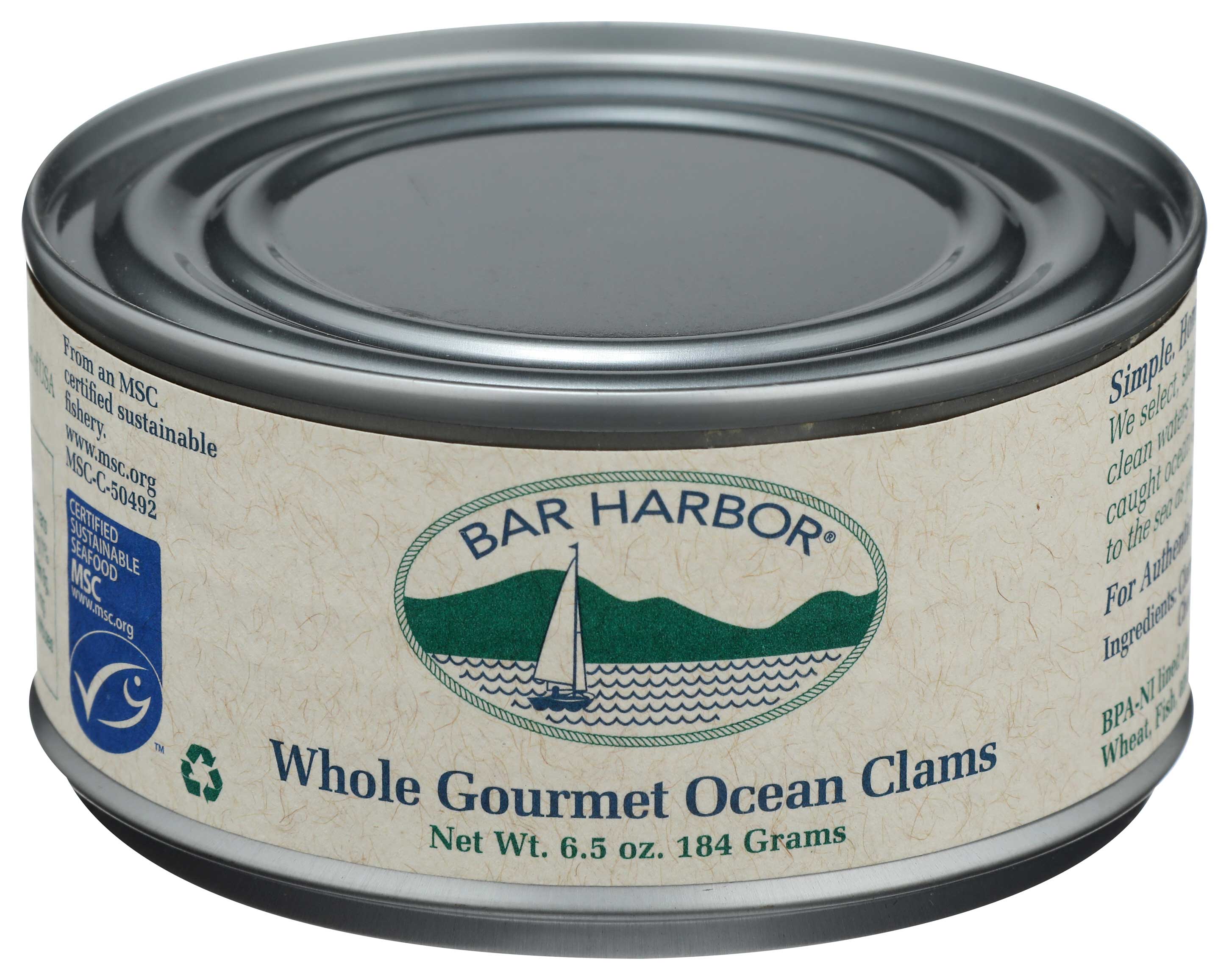 Bar Harbor Whole Gourmet Ocean Clam, 6.5 Ounce -- 12 Per Case