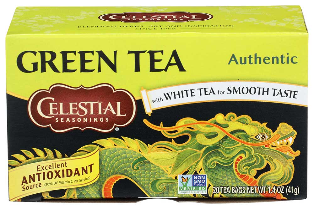 Celestial Seasonings Authentic Green Tea - 20 bags per pack -- 6 packs per case.
