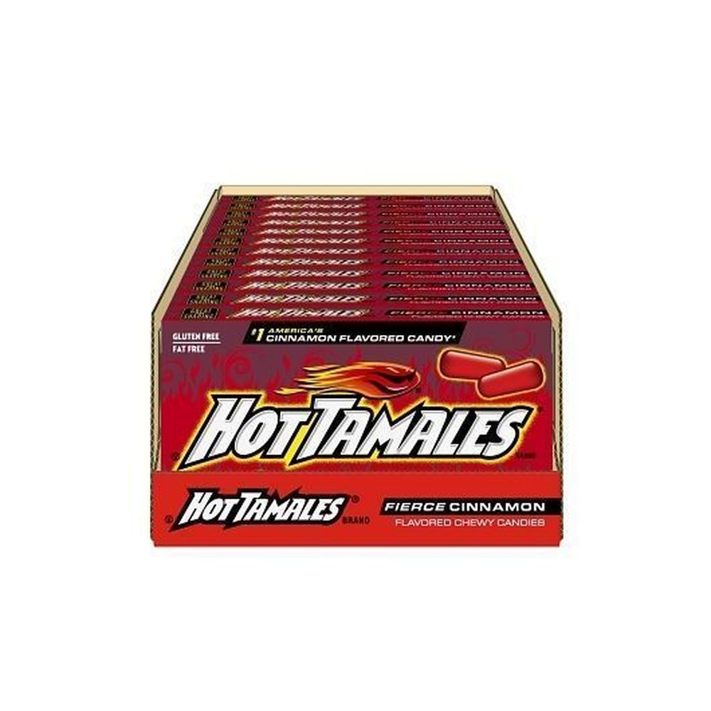 Hot Tamales Fat Free Gluten Free Fierce Cinnamon Chew Candy, Theater Box, 4.25 Ounce -- 12 Per Case