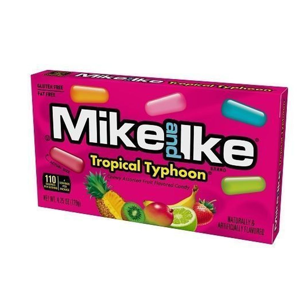 Mike And Ike Fat Free Gluten Free Tropical Typhoon Candy, Theater Box, 4.25 Ounce -- 12 Per Case