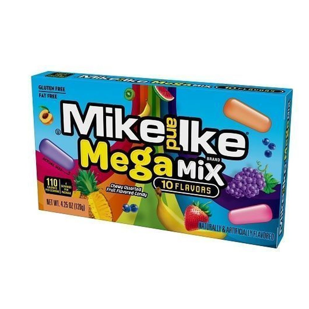 Mike And Ike Fat Free Gluten Free Mega Mix Candy, Theater Box, 4.25 Ounce -- 12 Per Case
