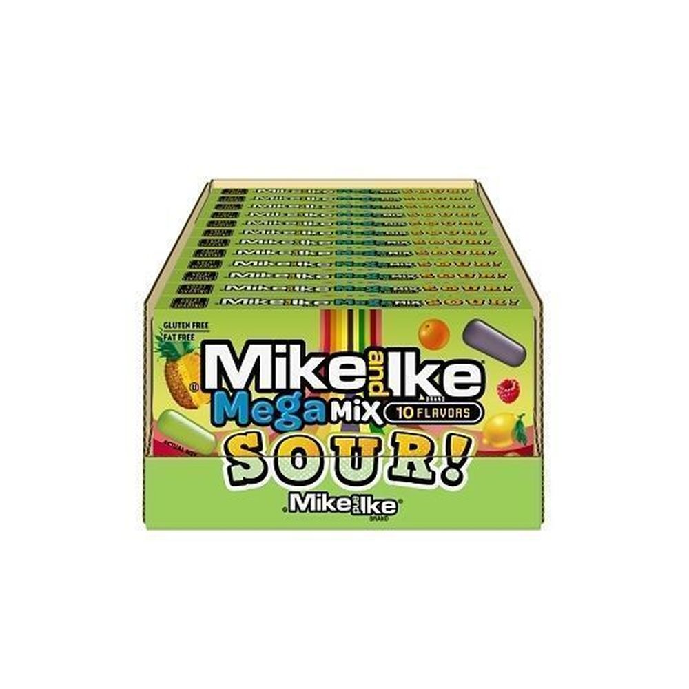 Mike And Ike Fat Free Gluten Free Mega Mix Sour Candy, Theater Box, 4.25 Ounce -- 12 Per Case