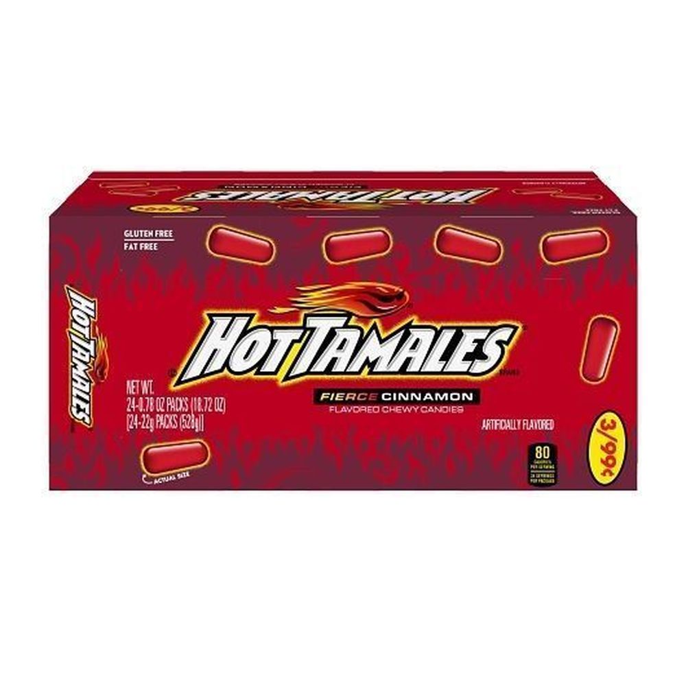 Hot Tamales Fat Free Gluten Free Fierce Cinnamon Chew Candy, 0.78 Ounce -- 384 Per Case