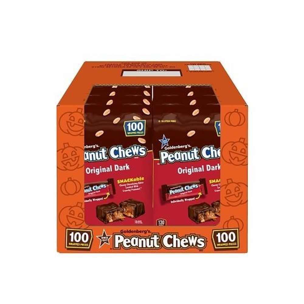 Goldenberg's Peanut Chews Original Dark Chocolate Covered, 32 Ounce -- 10 Per Case