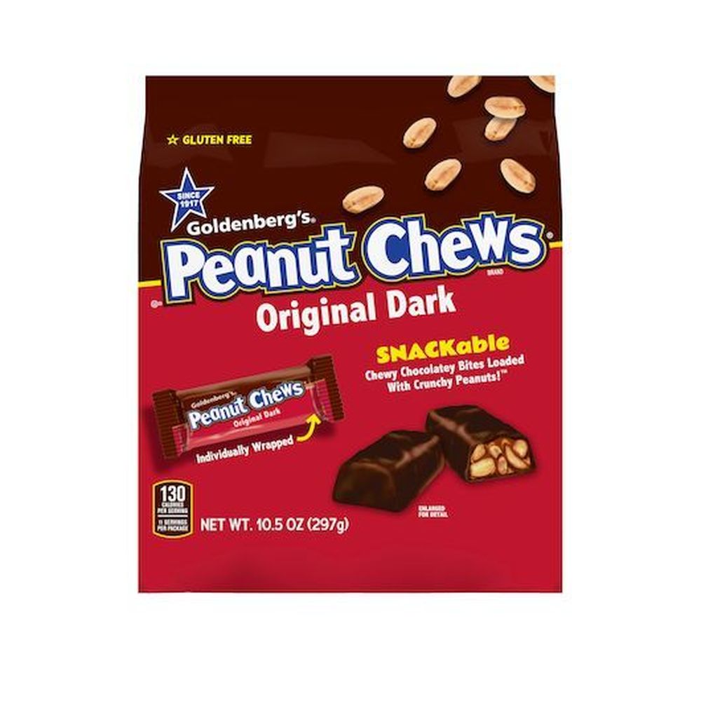 Goldenberg's Peanut Chews Original Dark Chocolate Covered, 30 Count