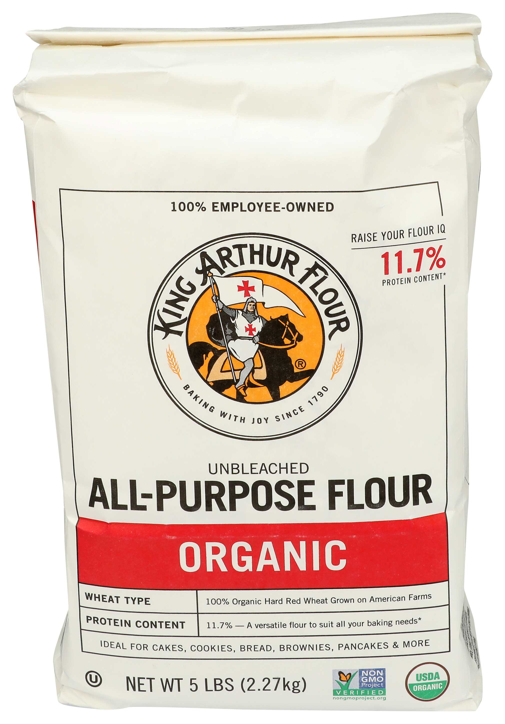 King Arthur Artisan Organic All Purpose Flour, 5 Pound -- 6 Per Case