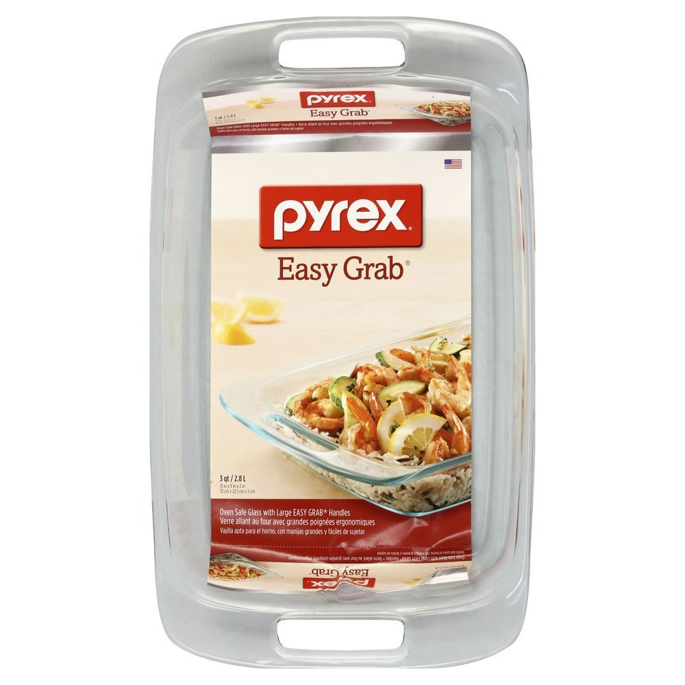 Pyrex Case Pyrex Easy Grab Glass Oblong Baking Dish, 3 Quart Capacity -- 4 per case
