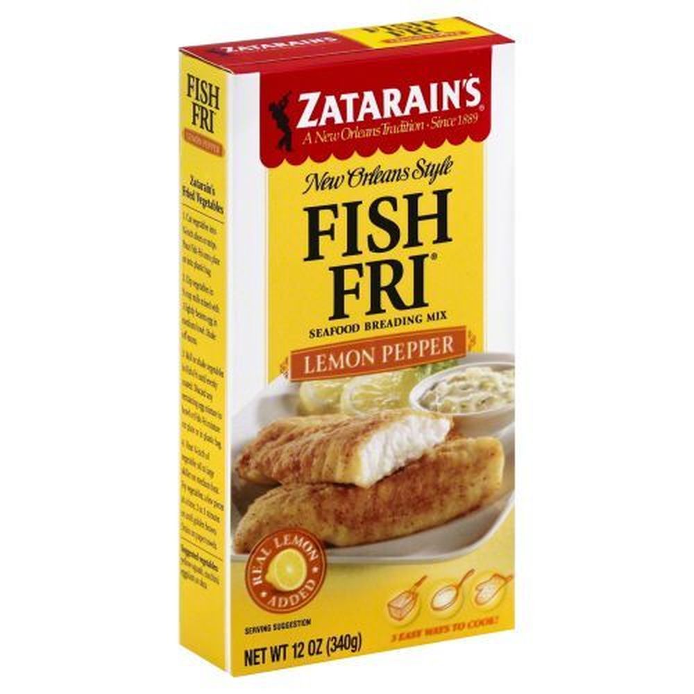 Zatarains Lemon Pepper Fish Fri Seafood Breading, 12 Ounce -- 8 Per Case