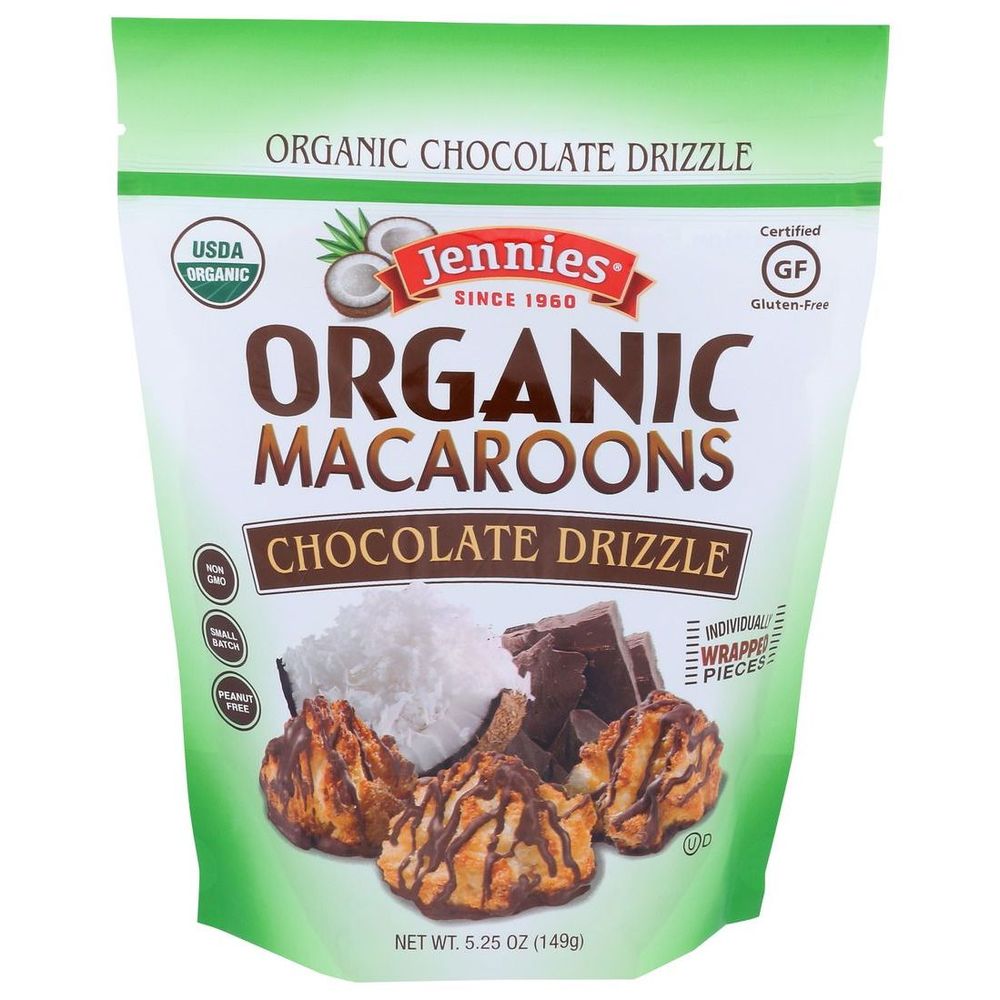 Jennies Organic Chocolate Drizzle Macaroon, 5.25 Ounce -- 6 Per Case