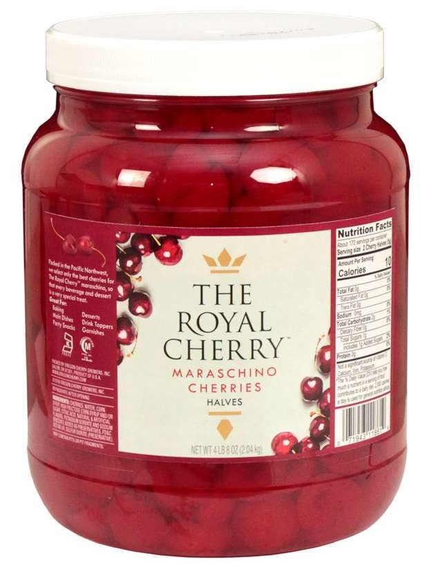 Commodity Cherries Maraschino Large Cherry Halves, 0.5 Gallon -- 6