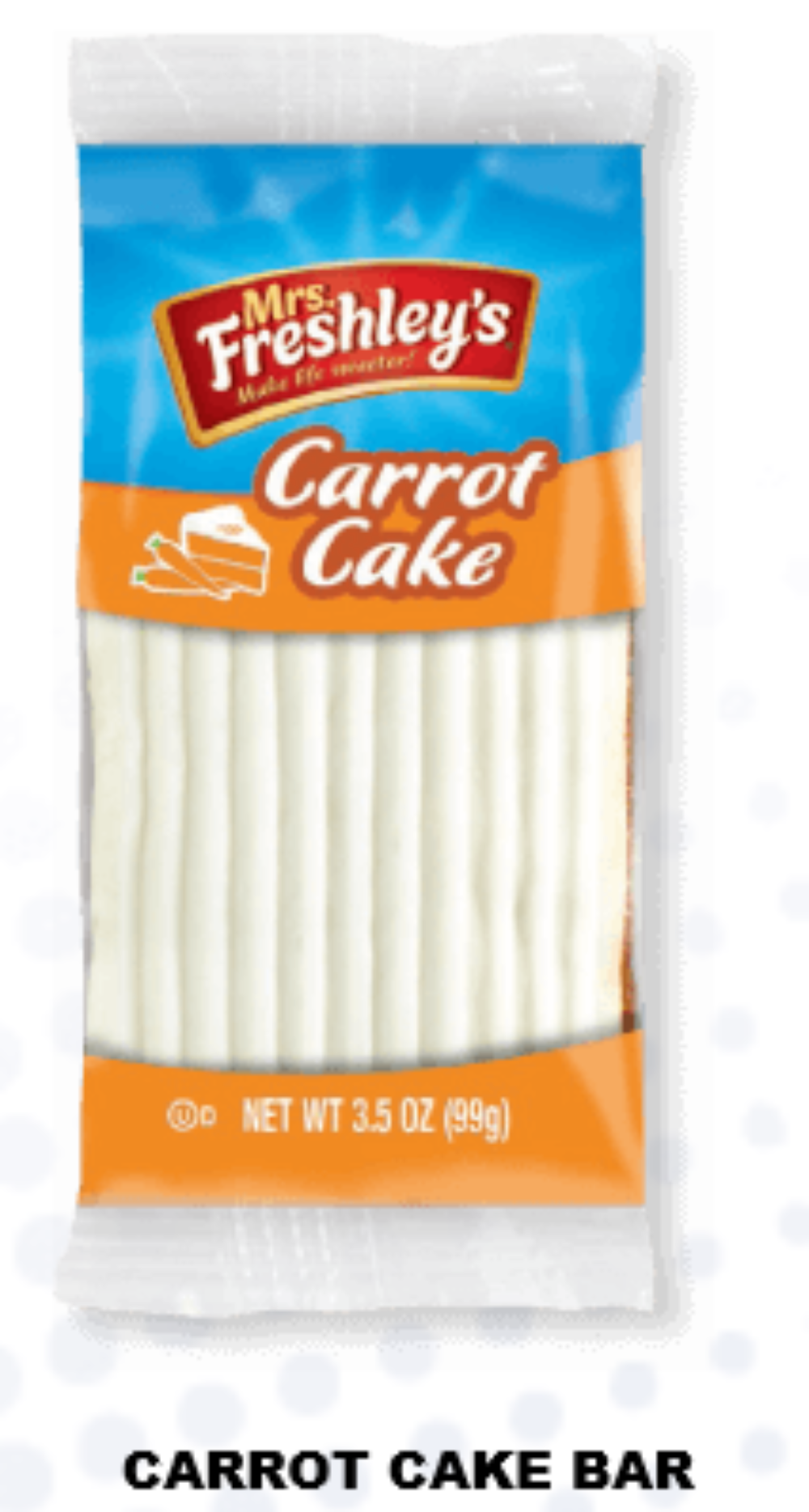 Mrs. Freshley's Carrot Bar Cake, 3.5 Ounce -- 48 Per Case