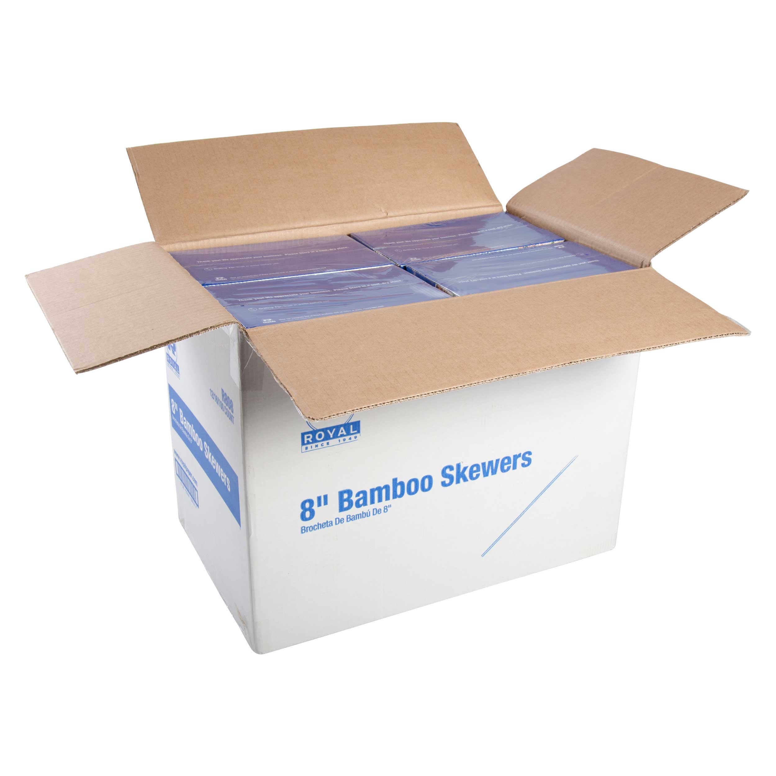 Royal 8 Inch Bamboo Skewer, 100 Count -- 192 Per Case