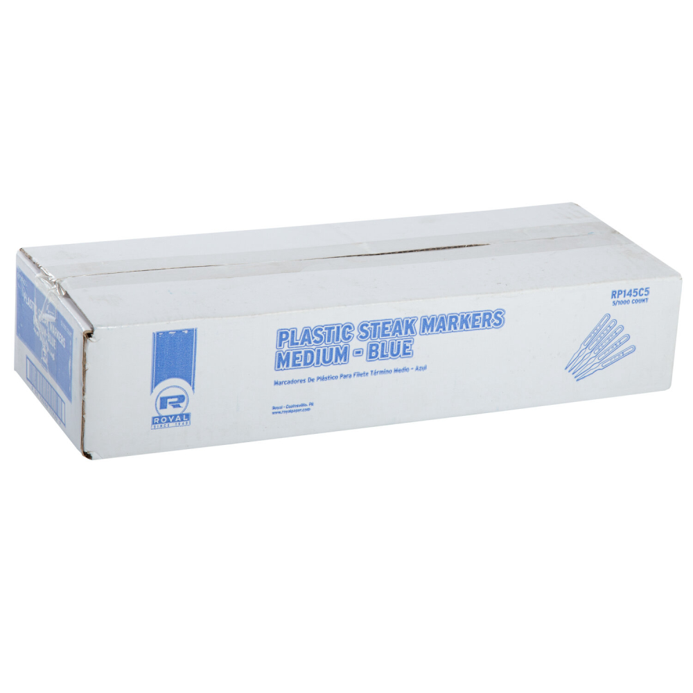 Royal Plastic Blue Medium Steak Marker -- 5000 Per Case