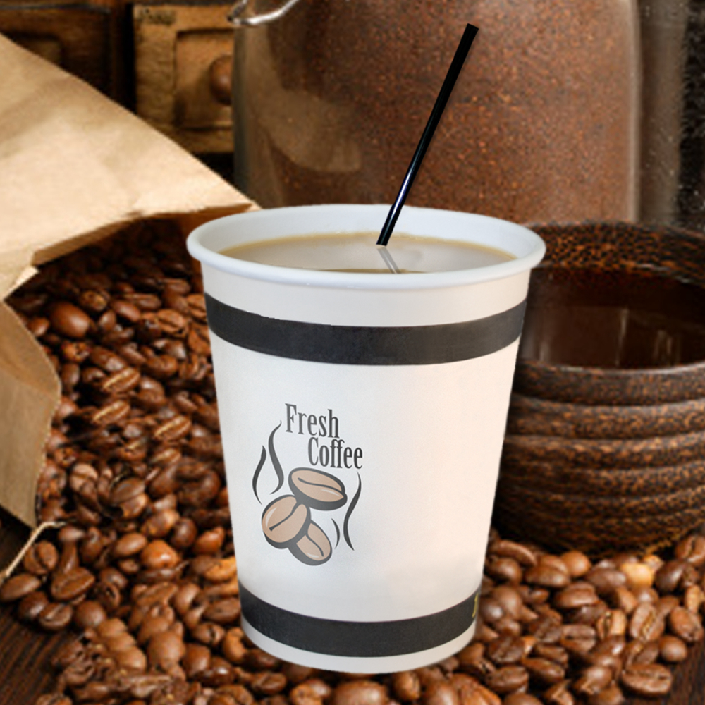 Royal Black Sip Straw Stirrer, 7.5 Inch -- 10000 Per Case