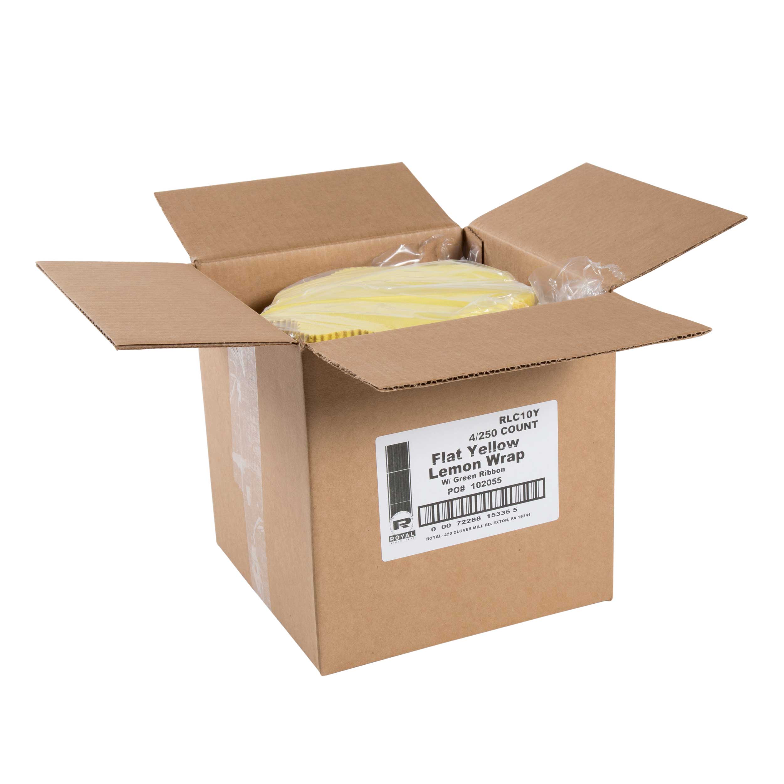 Royal Flat Yellow Lemon Wrap With Green Ribbon -- 1000 Per Case