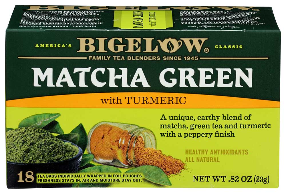 Bigelow Matcha Green Tea With Turmeric, 18 Tea Bags Count -- 6 Per Case