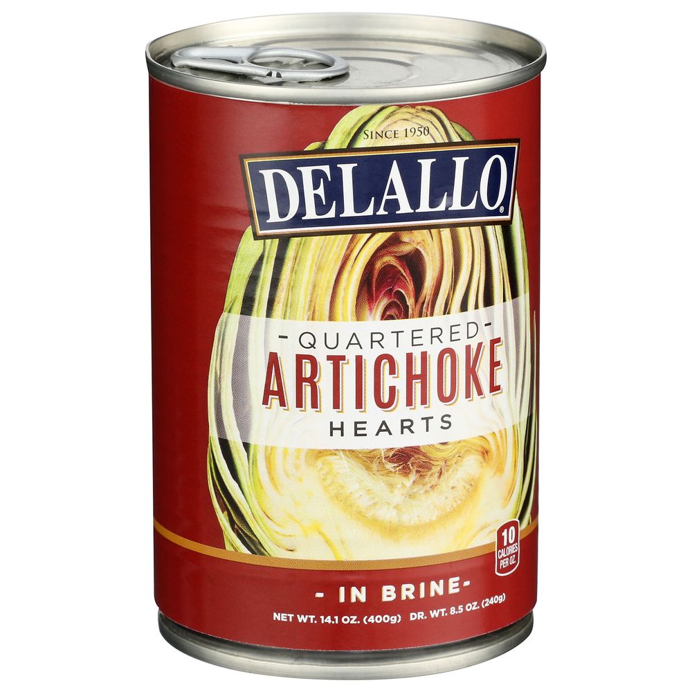 Delallo Quartered Artichoke Hearts In Brine, 14.1 Ounce -- 12 Per Case
