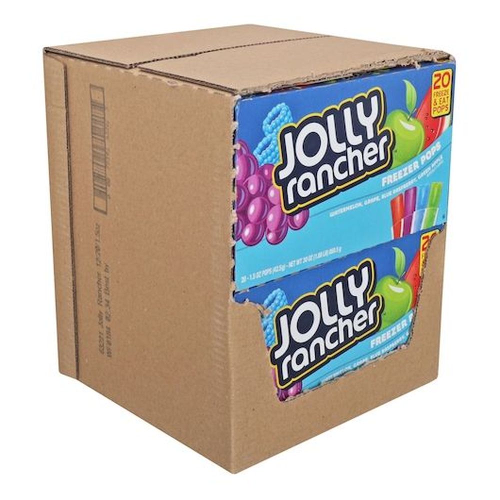 Jolly Rancher 5 Watermelon 5 Grape 5 Blue Raspberry And 5 Green Apple Freezer Pops, 20 Count -- 12 Per Case