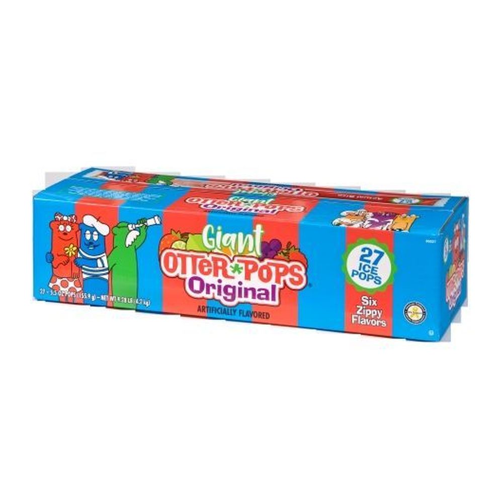 Otter Pops Raspberry Strawberry Lime Grape Punch And Orange Ice Pops, 5.5 Ounce -- 27 Per Case