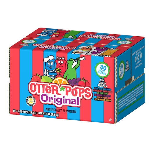 Otter Pops Raspberry Strawberry Lime Grape Punch And Orange Ice Pops, 1 Ounce -- 80 Per Case