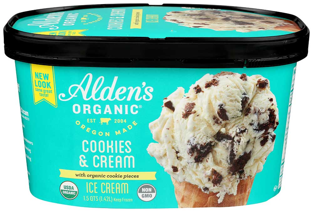 Alden's Organic Cookies And Cream Ice Cream, 48 Fluid Ounce -- 3 Per Case