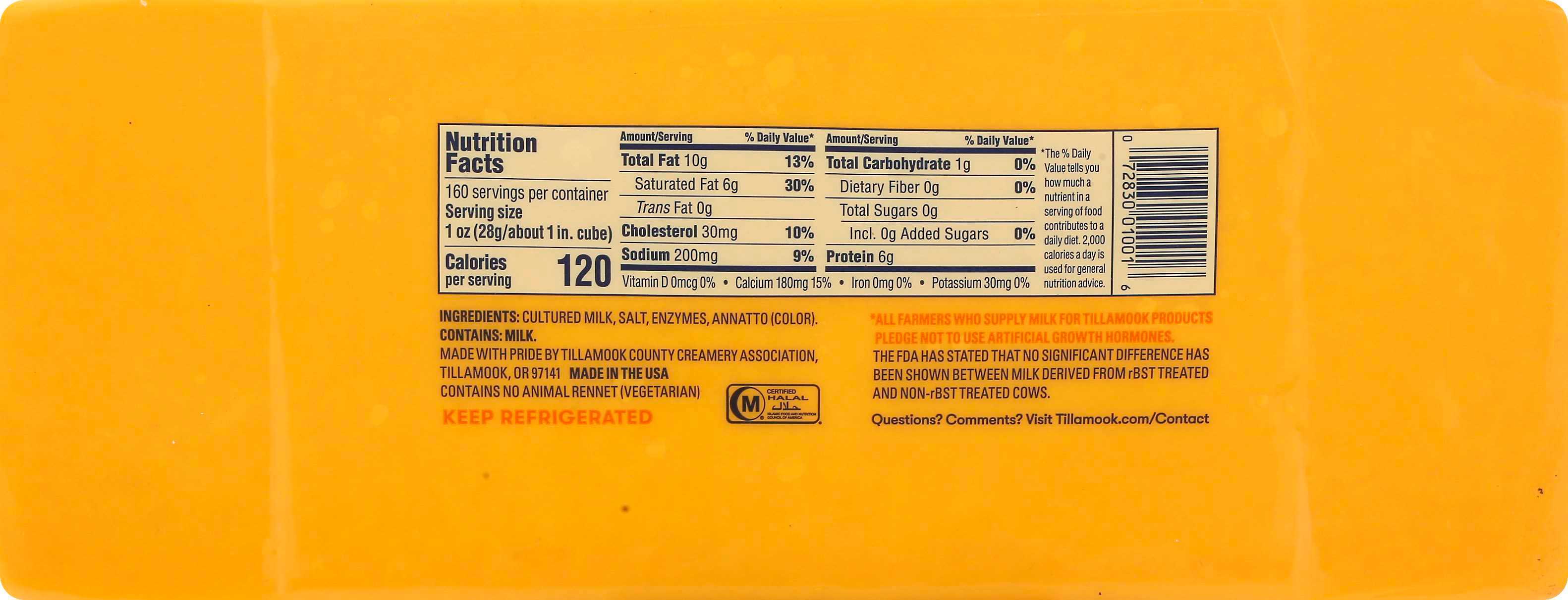 Tillamook Medium Cheddar Cheese Loaf, 10 Pound