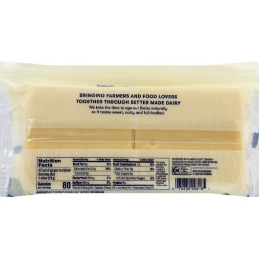 Tillamook Swiss Cheese Slices, 2 Pound -- 6 Per Case