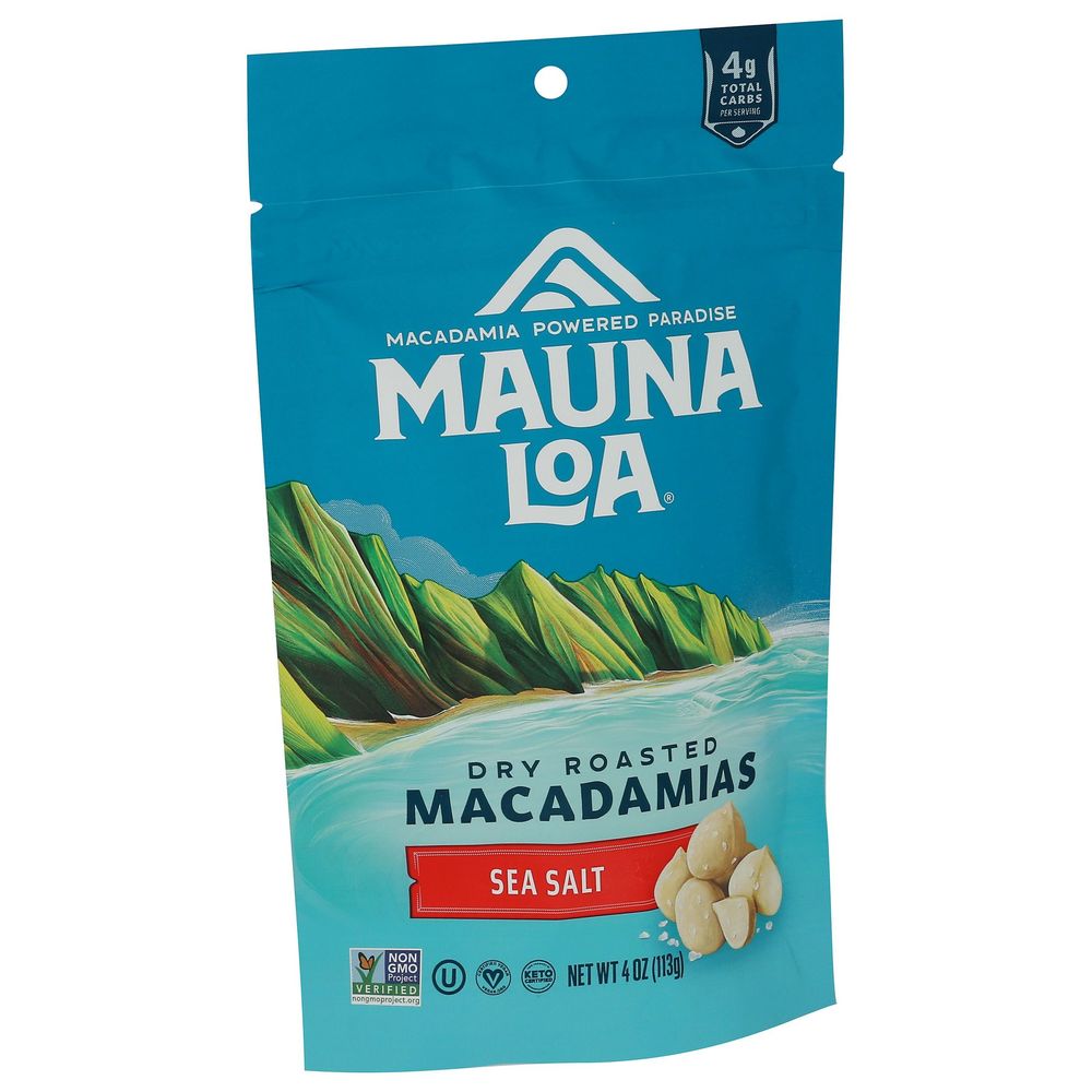 Mauna Loa Hawaiian Sea Salt Dry Roasted Macadamias, 4 Ounce -- 6 Per Case
