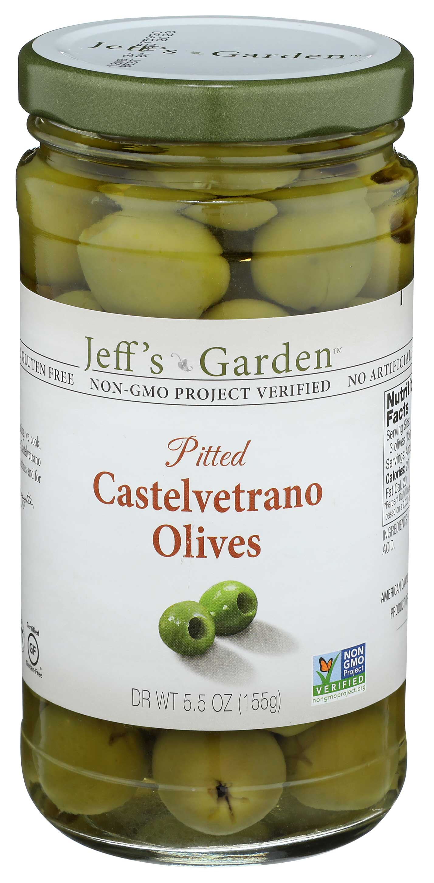 Jeff's Natural Pitted Castelvetrano Olives, 5.5 Ounce -- 6 Per Case