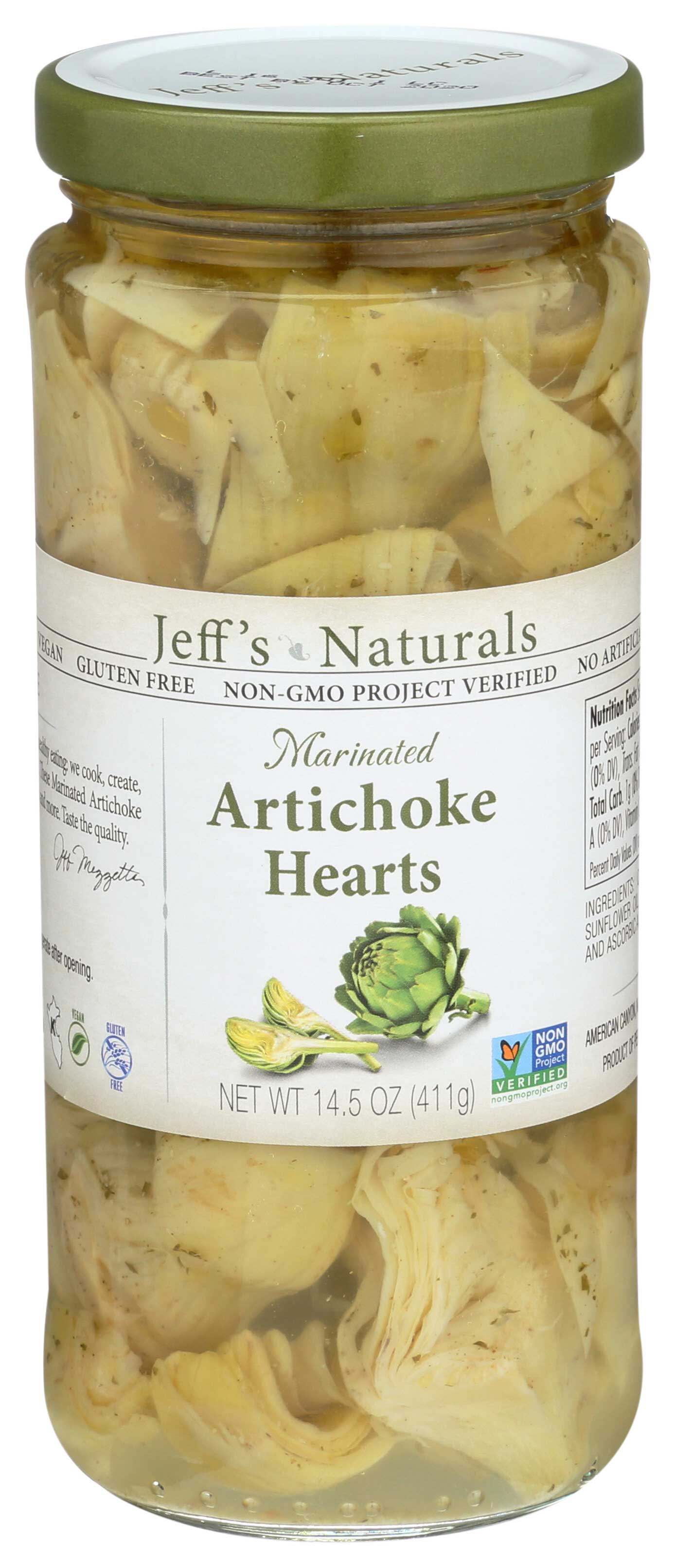 Jeff's Naturals Marinated Artichoke Hearts, 14.5 Ounce -- 6 Per Case