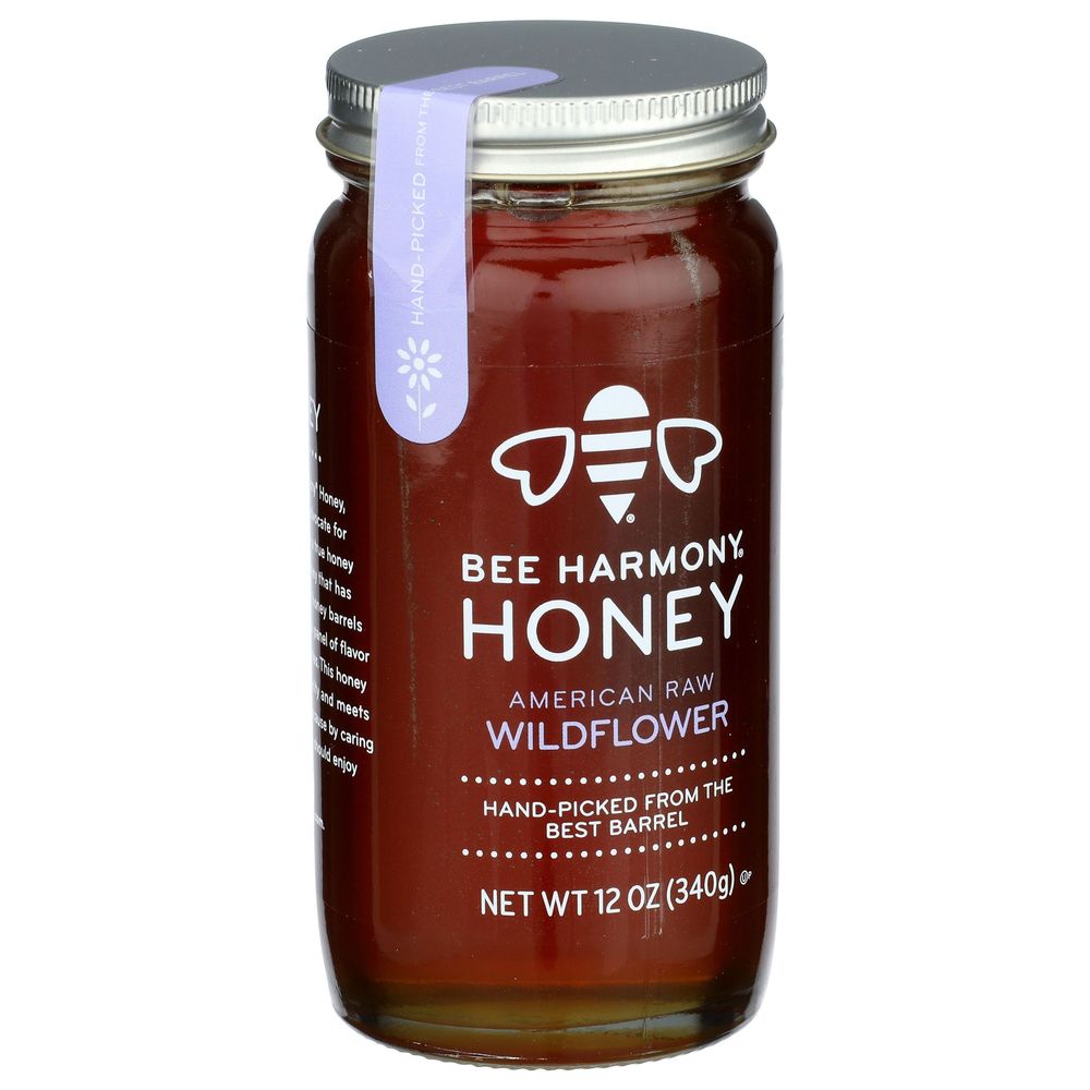Bee Harmony American Raw Wildflower Honey, 12 Ounce -- 6 Per Case