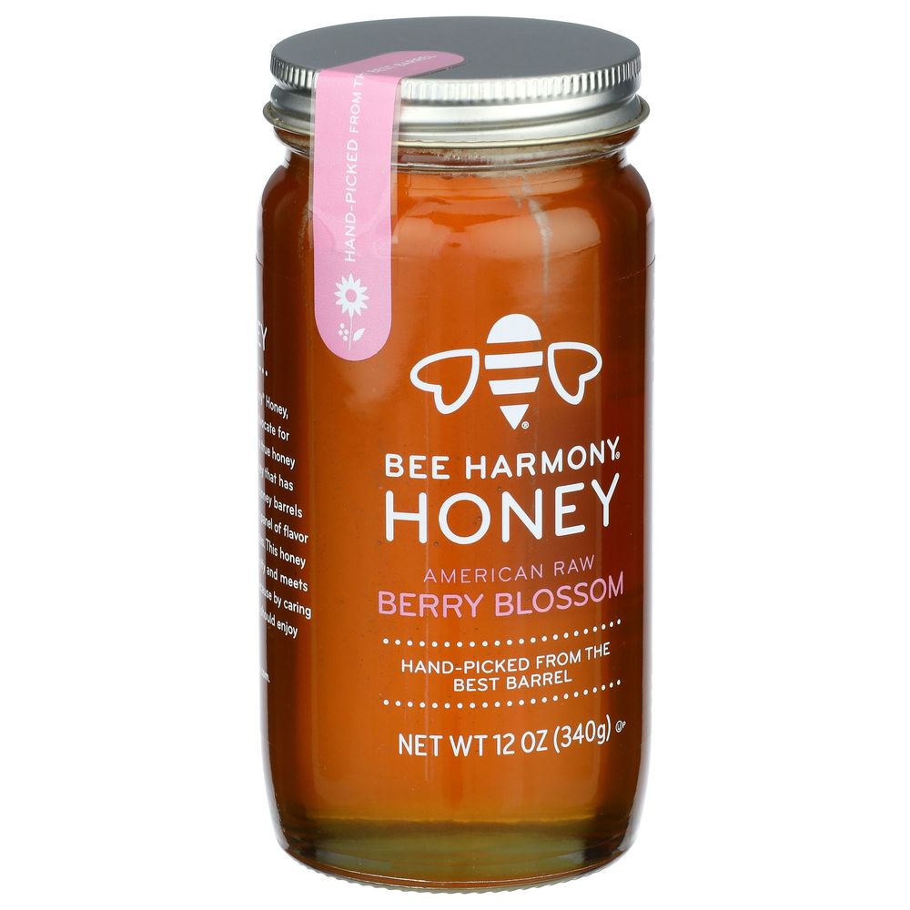 Bee Harmony American Raw Berry Blossom Honey, 12 Ounce -- 6 Per Case