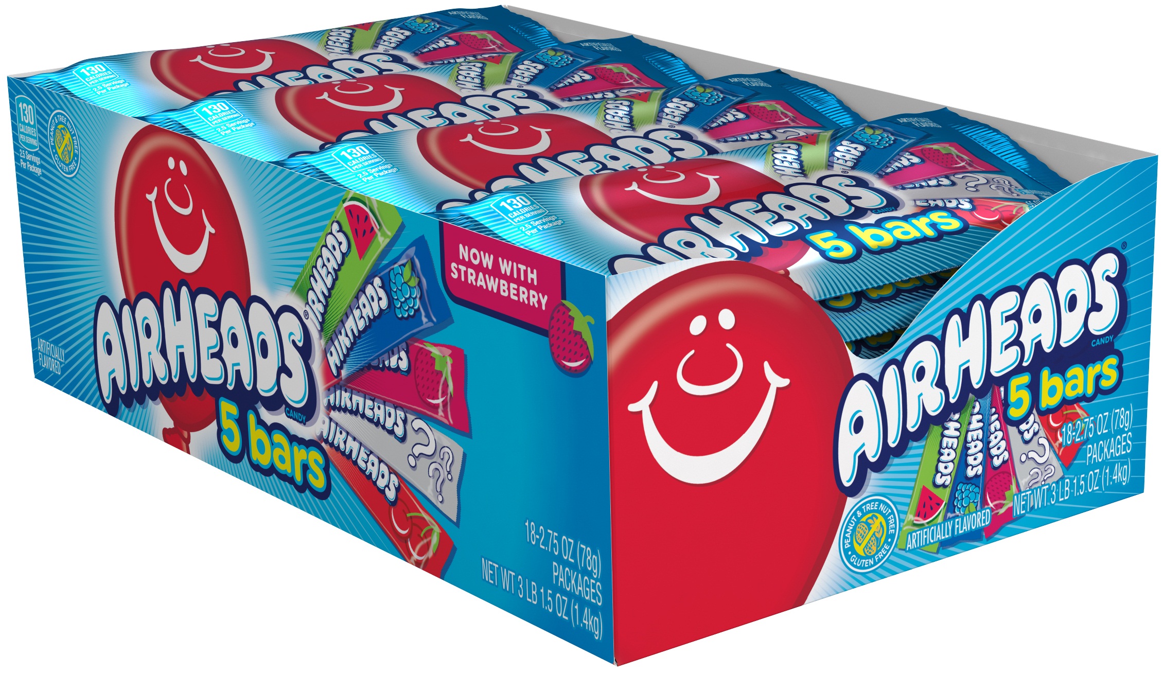 Airheads Candy Bar, 18 Count -- 8 Per Case