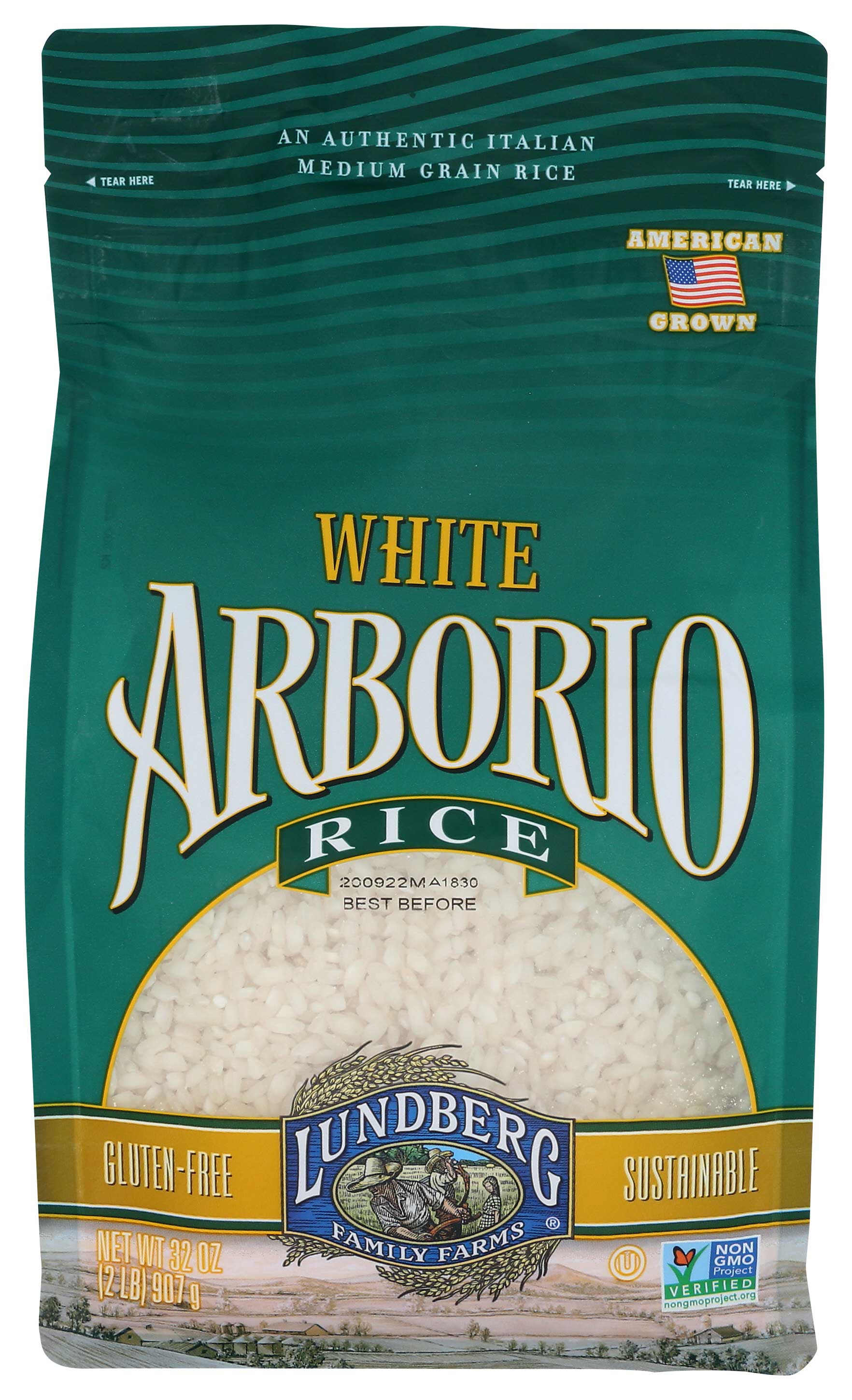 Lundberg Farms Eco Farmed White Arborio Rice, 2 Pound -- 6 Per Case