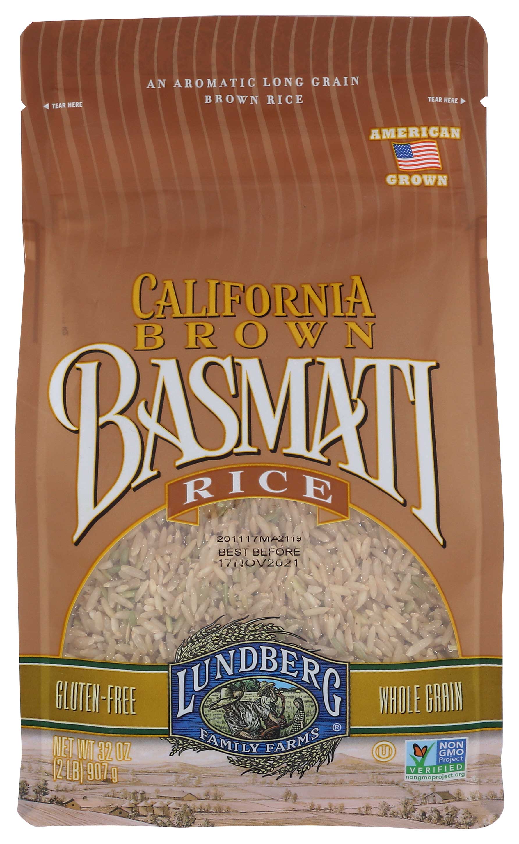 Lundberg Farms Eco Farmed Brown Basmati Rice, 2 Pound -- 6 per case.