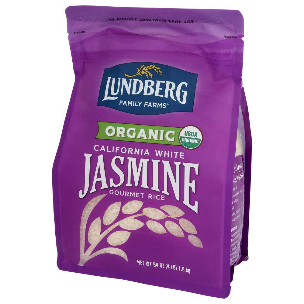 Lundberg Organic California White Jasmine Rice, 4 Pound -- 6 Per Case