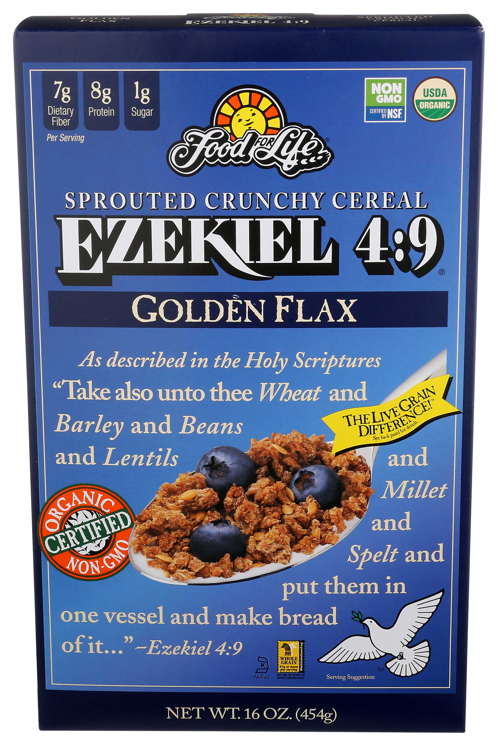 Ezekie Organic Golden Flax Sprouted Grain Cereal, 16 Ounce -- 6 per case.