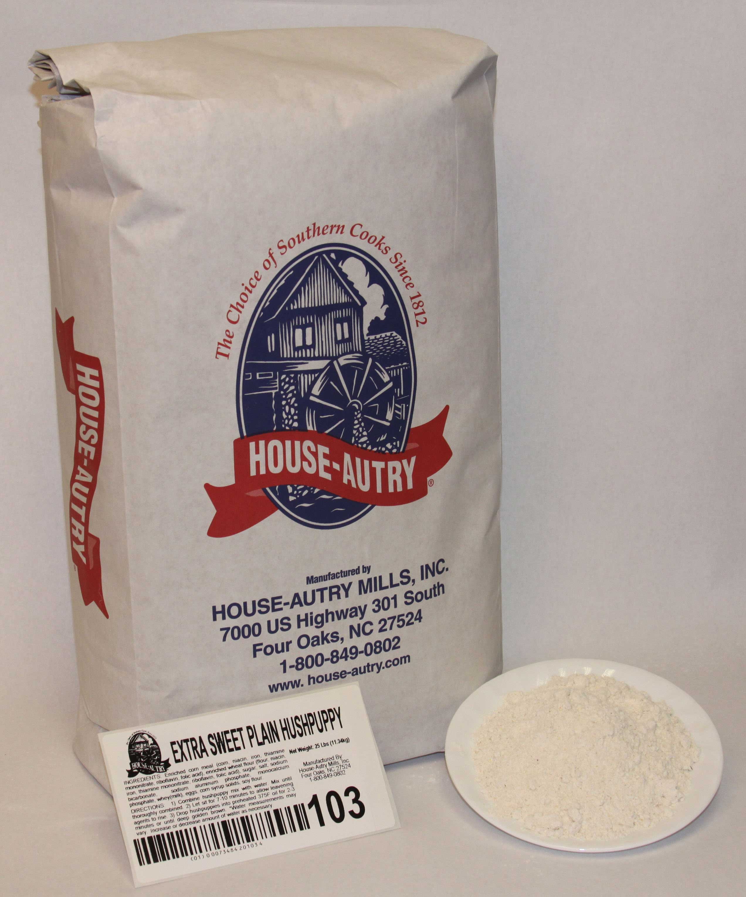 House Autry Extra Sweet Plain Hushpuppy Mix, 25 Pound.