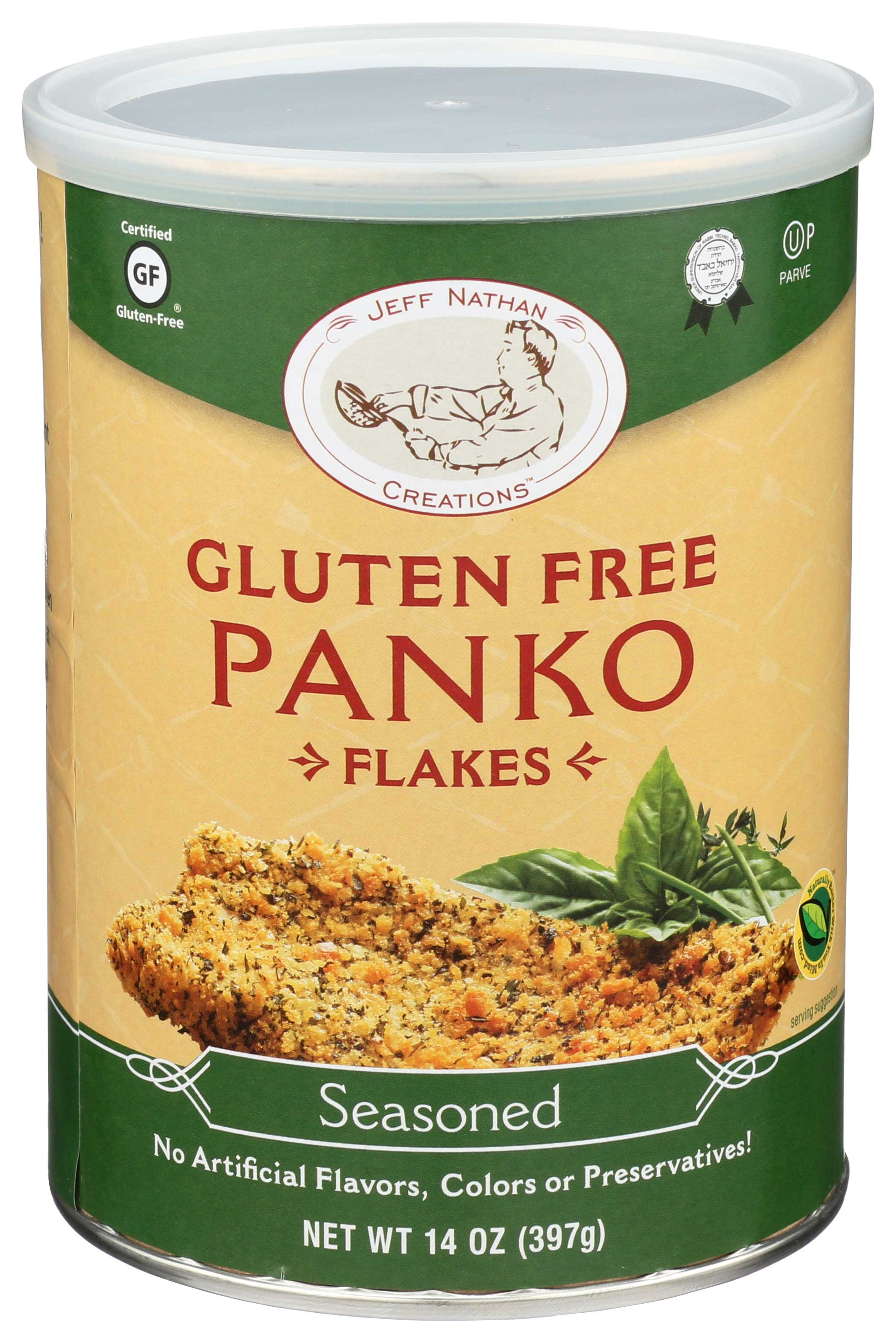 Jeff Nathan Creations Gluten Free Seasoned Panko Bread Flake, 14 Ounce -- 12 Per Case