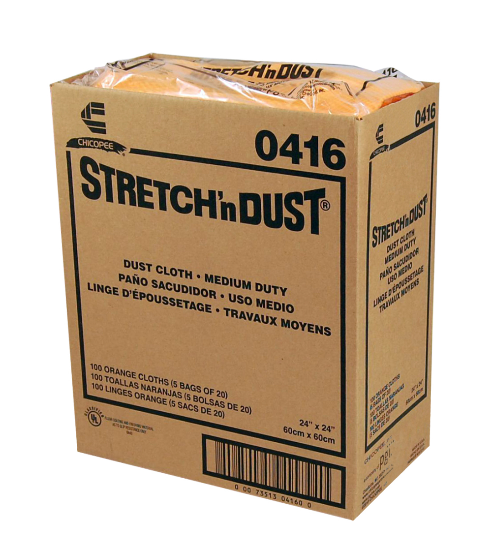Chicopee Stretch N Dust Orange Viscose Fibers Dust Cloth, 24 X 24 Inch -- 100 Per Case