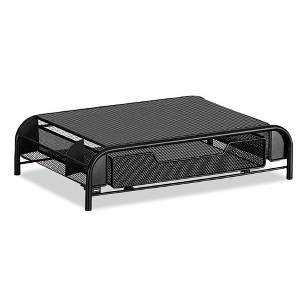 Safco Powered Onyx Black Monitor Stand, 18.25 X 11.75 X 4.5 Inch