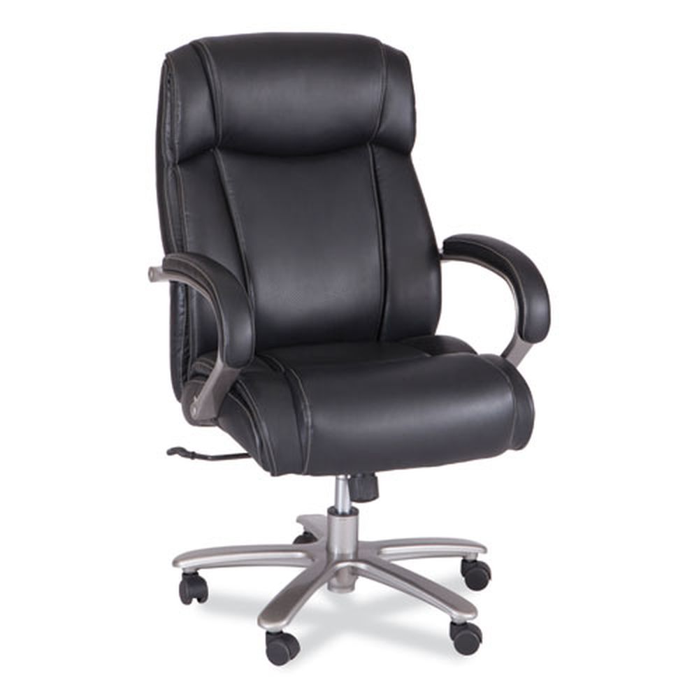 Safco 20.5 To 24.25 Inch High Black Seat And Chrome Base Lineage Big And Tall High Back Task Chair, Max 500 Pound
