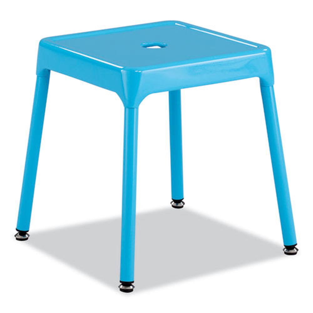 Safco 15 To 15.5 Inch Seat Height Baby Blue Seat And Base Backless Steel Guest Stool, Supports Up To 275 Pound