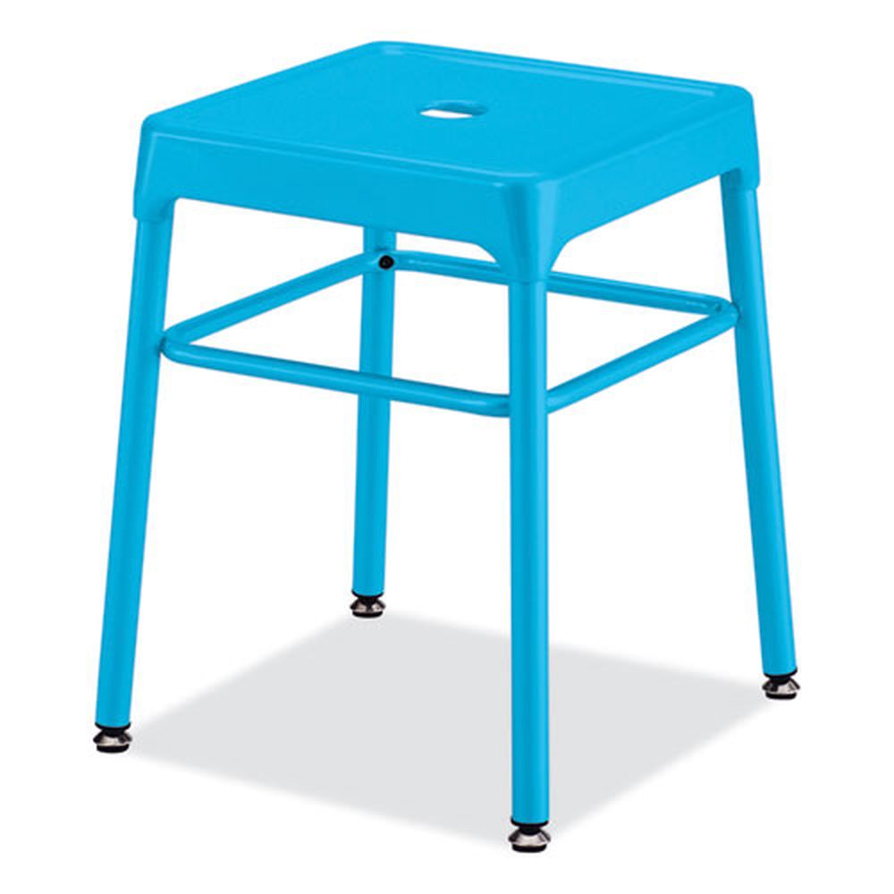 Safco 18 Inch High Baby Blue Seat And Base Backless Steel Guestbistro Stool, Supports Up To 250 Pound