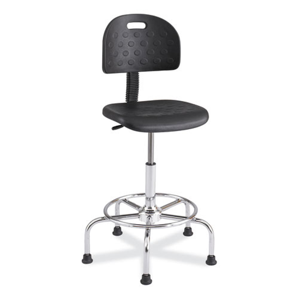Safco 22 To 30 Inch High Black Seat And Back Silver Base Workfit Economy Industrial Chair, Up To 400 Pound