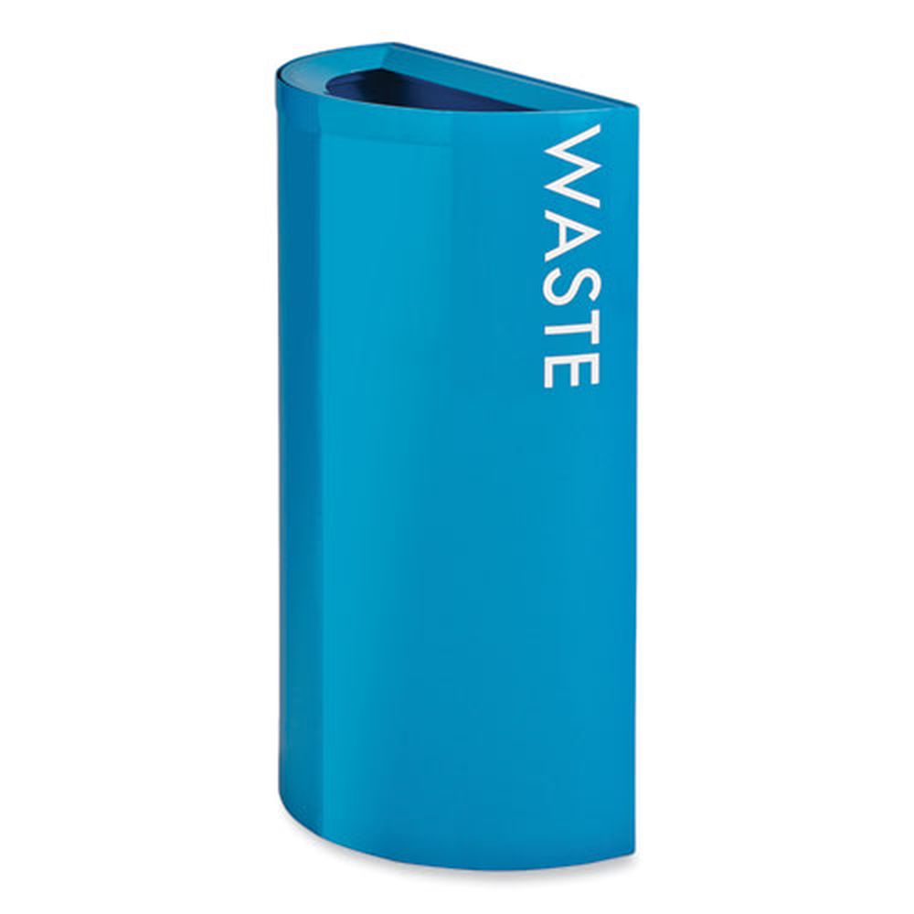 Safco Steel Blue Mixx Recycling Center Half Round Receptacle, 23 Gallon Capacity