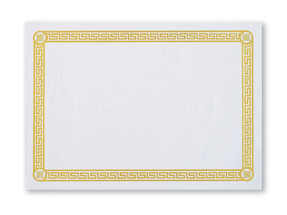 Smith Lee Gold Greek Key Economy Line Paper Placemat, 10 X 14 Inch -- 1000 Per Case